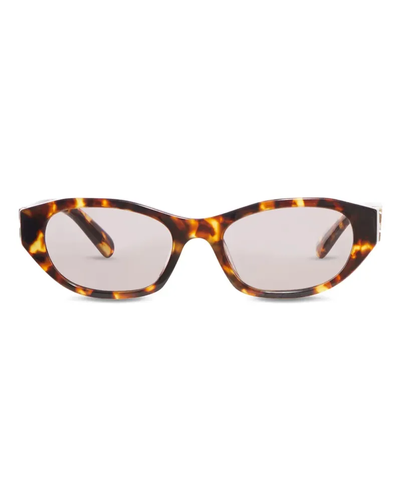 Miu Miu Sonnenbrille mit Logo-Schild - Braun Braun