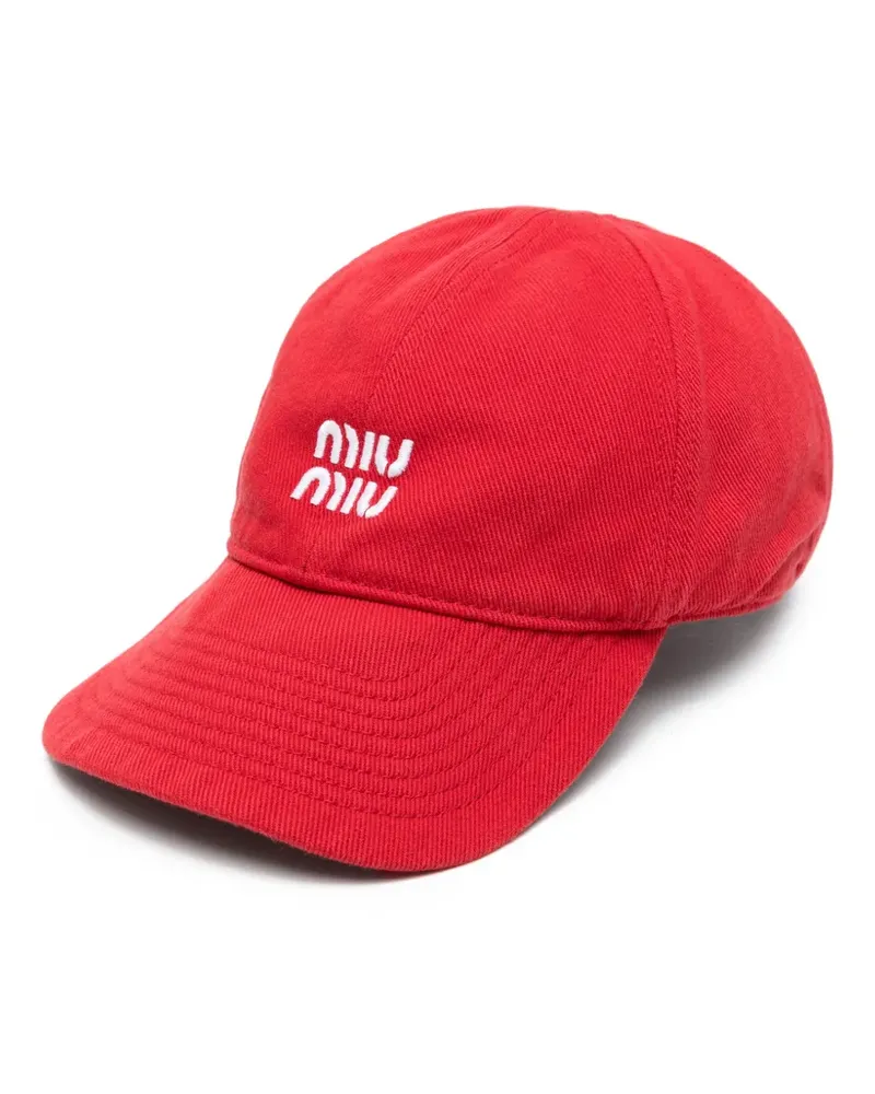 Miu Miu logo-detail baseball cap - Rot Rot