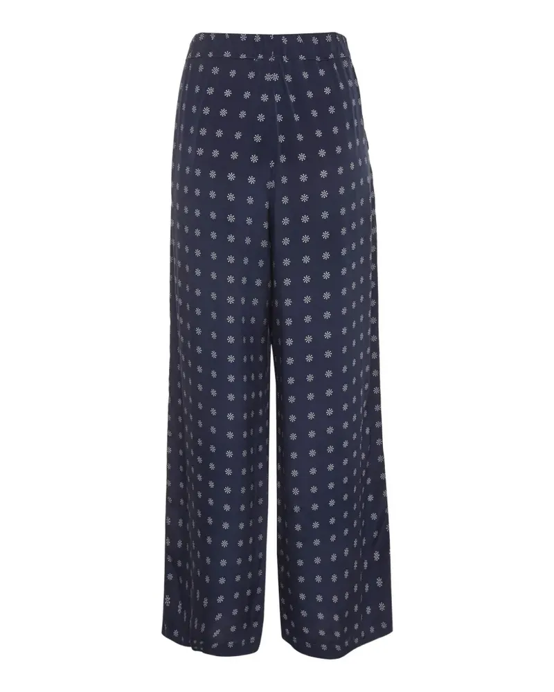 Max Mara Seidenhose mit Motiv-Print - Blau Blau
