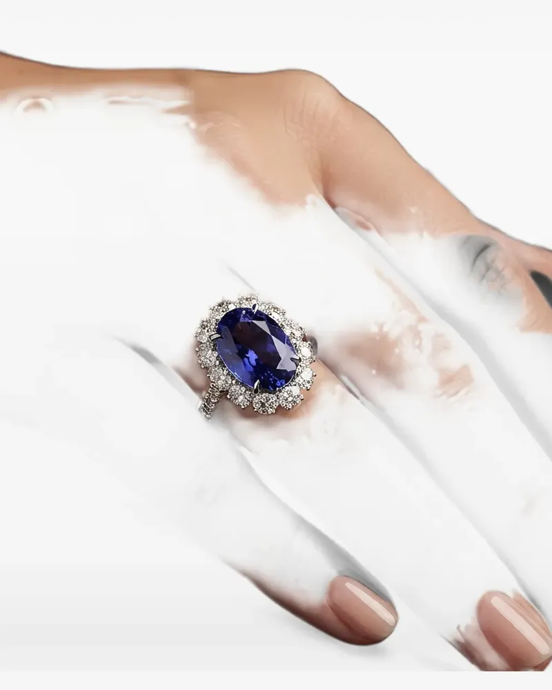 HYT Jewelry Ring mit Diamant und Tansanit - Silber Silber