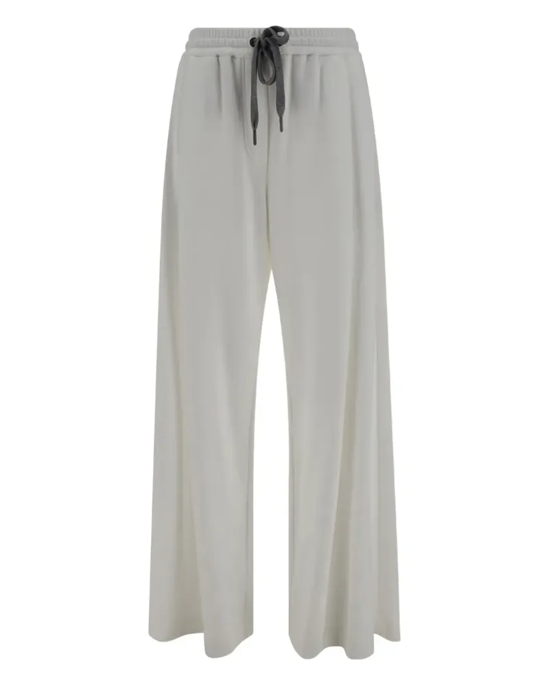 Brunello Cucinelli Palazzohose mit Stretchbund - Weiß Weiß