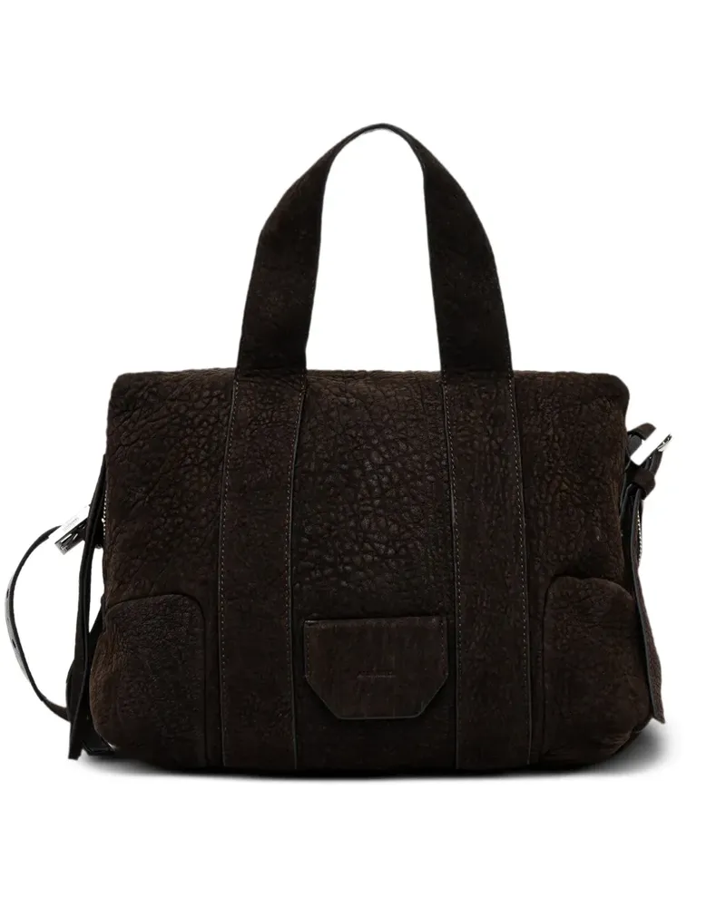 AllSaints grained-leather tote bag - Braun Braun