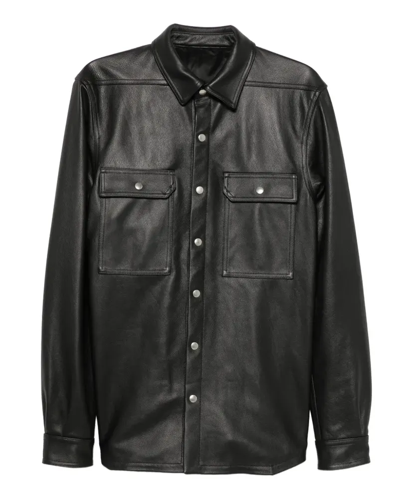 Rick Owens Lederjacke mit Druckknöpfen - Schwarz Schwarz