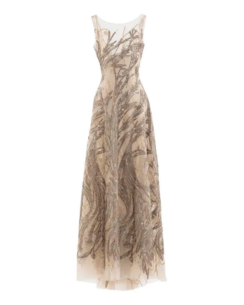 Saiid Kobeisy sequin-embellishment maxi dress - Nude Nude