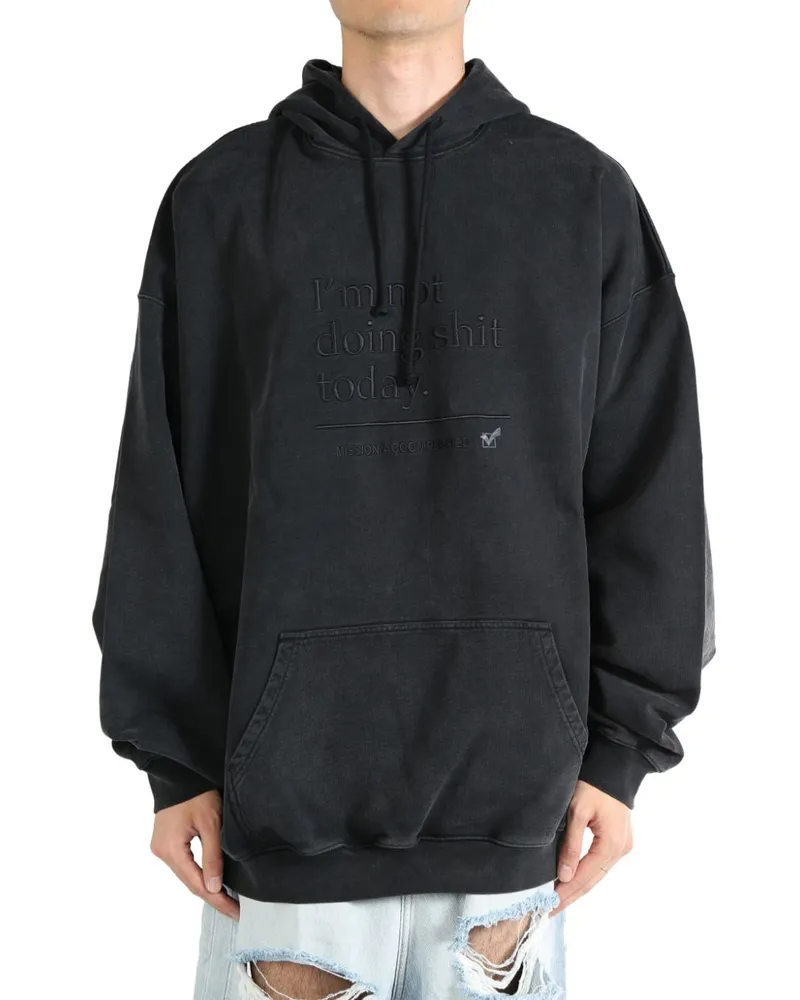 VETEMENTS Hoodie mit Logo-Stickerei - Schwarz Schwarz