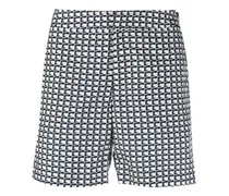 Badeshorts mit grafischem Print - Weiß