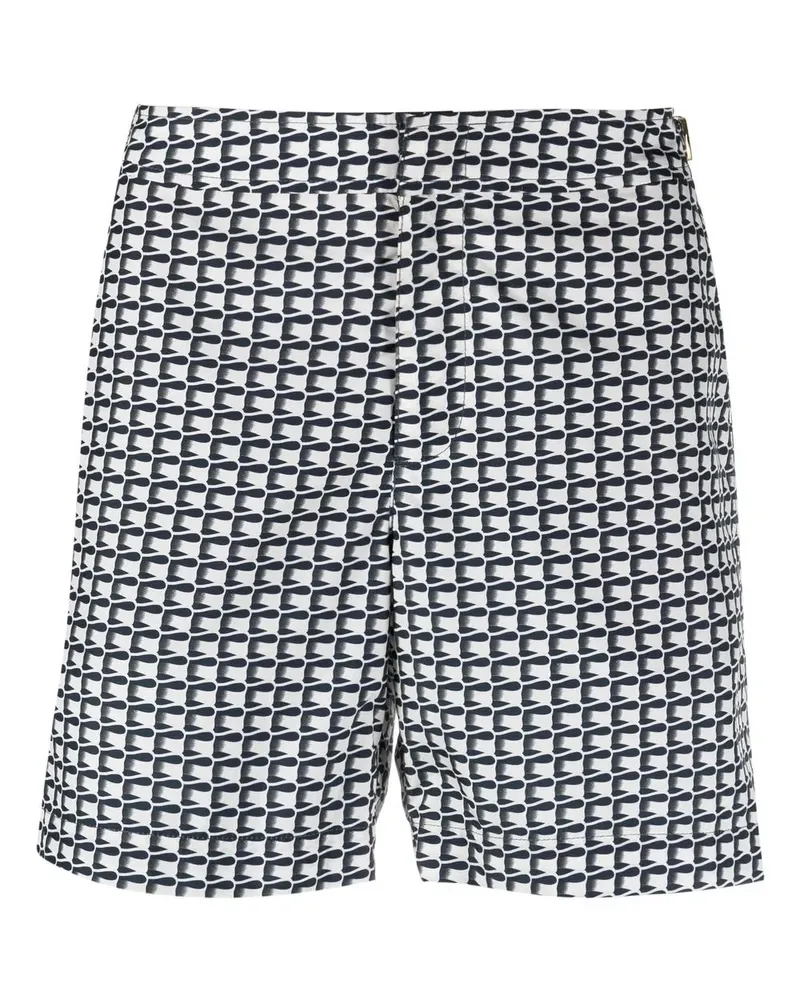 Orlebar Brown Badeshorts mit grafischem Print - Weiß Weiß