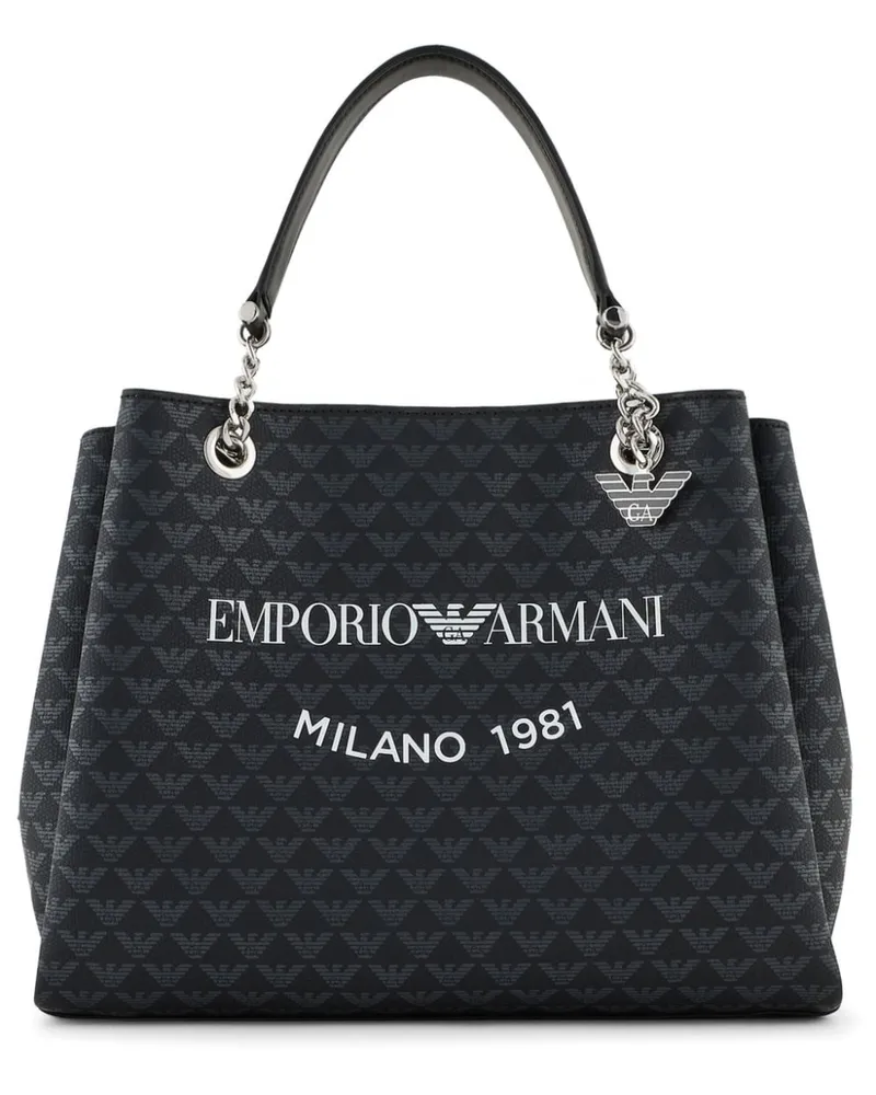 Emporio Armani 1981 Shopper mit Adler-Print - Schwarz Schwarz