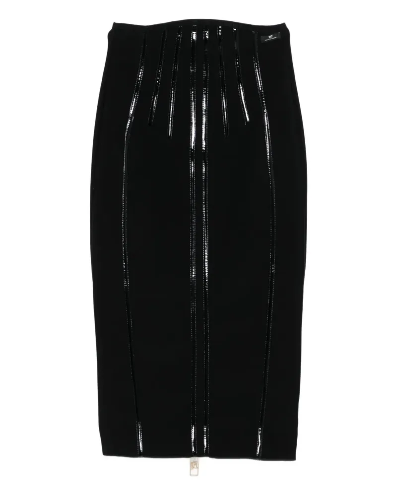 Elisabetta Franchi patent-panelled skirt - Schwarz Schwarz