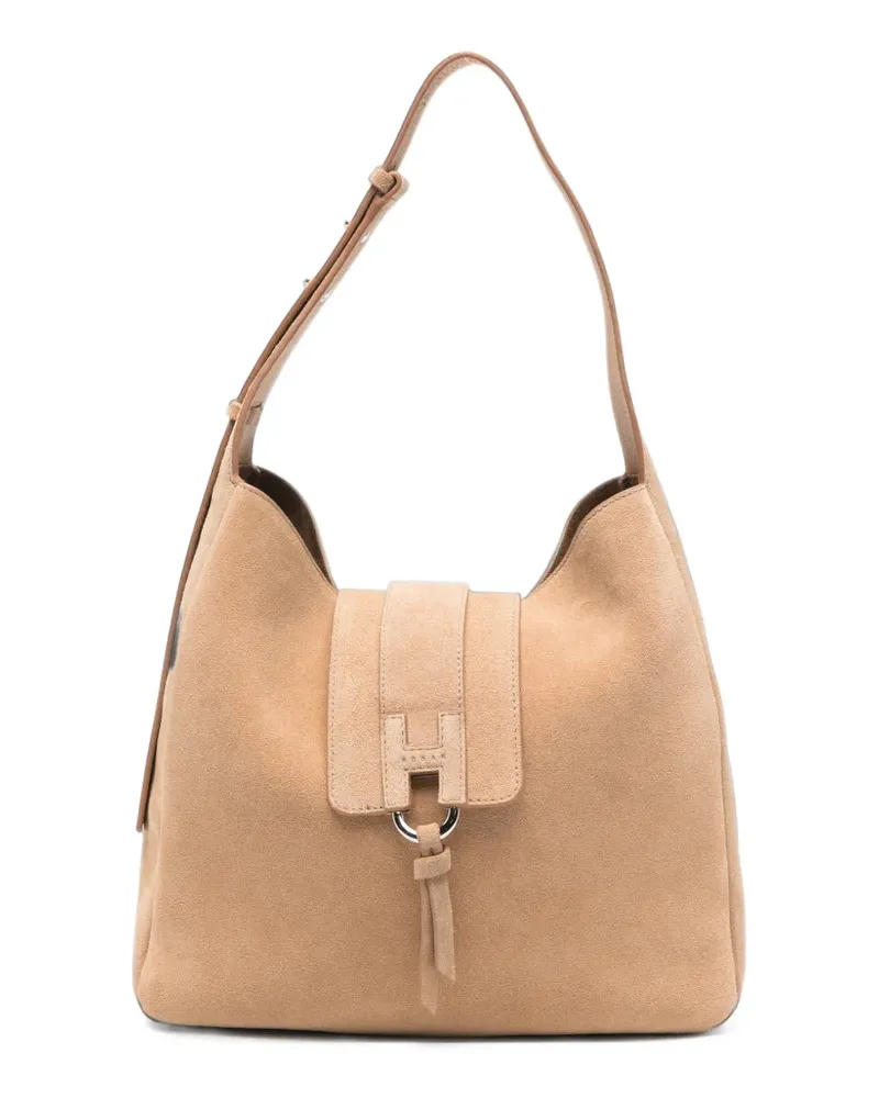 Hogan Verstellbare Schultertasche mit Logo - Nude Nude