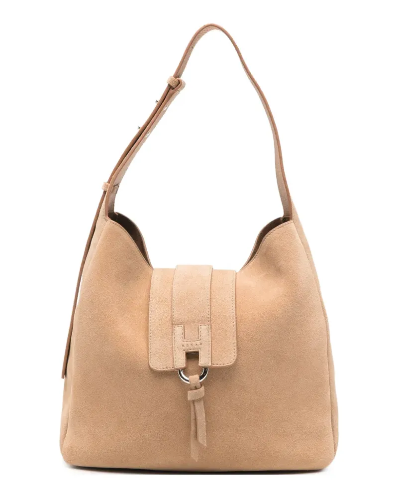 Hogan Verstellbare Schultertasche mit Logo - Nude Nude