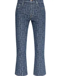 Kenzo Schlagjeans mit Jacquardmuster Blau