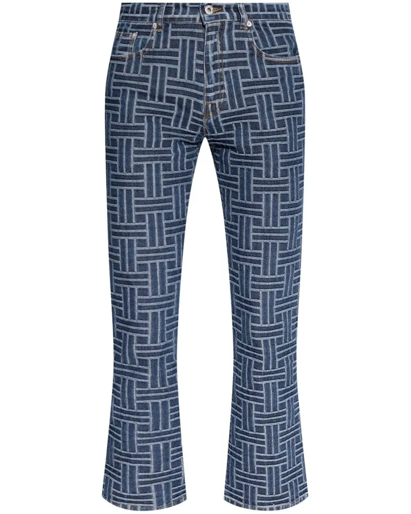 Kenzo Schlagjeans mit Jacquardmuster - Blau Blau
