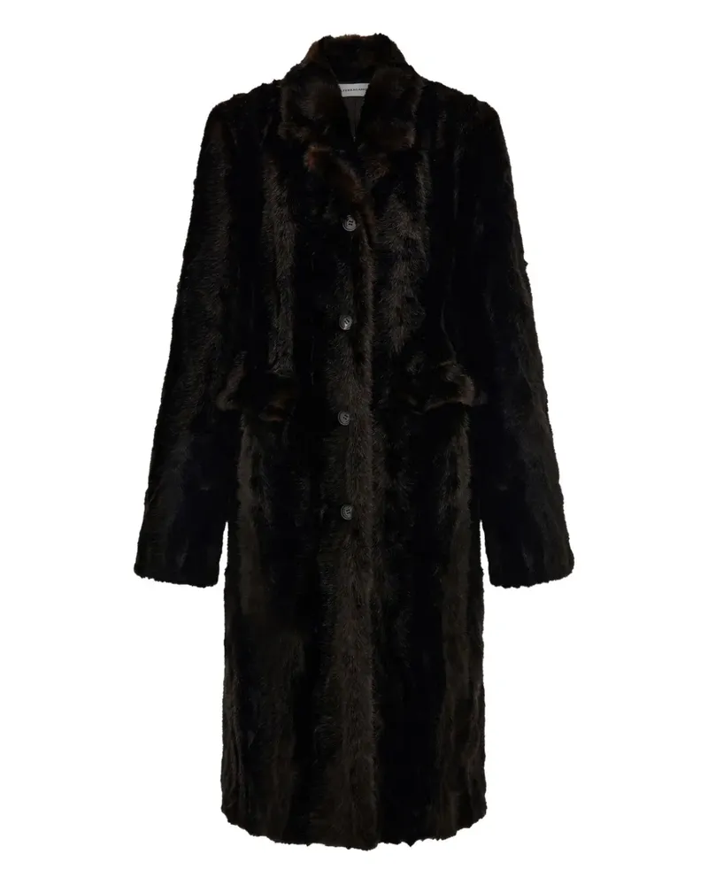 Ferragamo Einreihiger Mantel mit Nerz-Effekt - Braun Braun