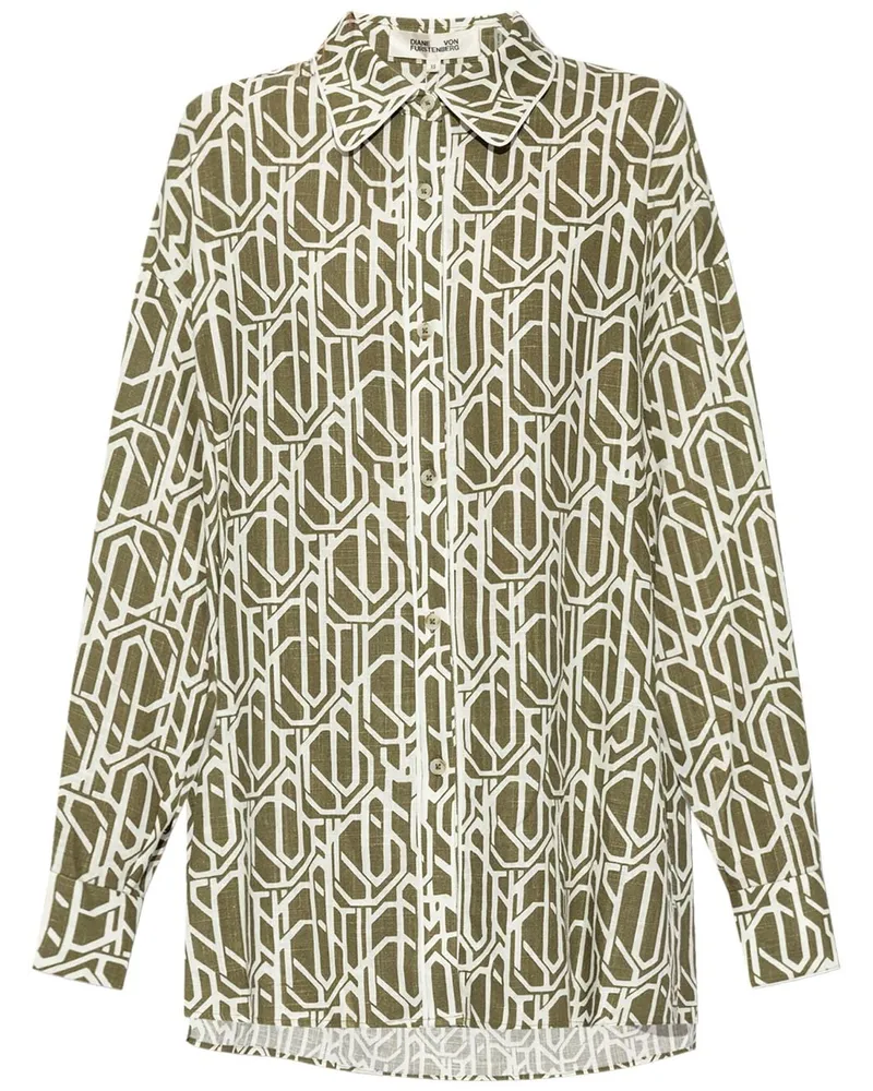 Diane von Furstenberg Hemd mit abstraktem Print - Grün Grün