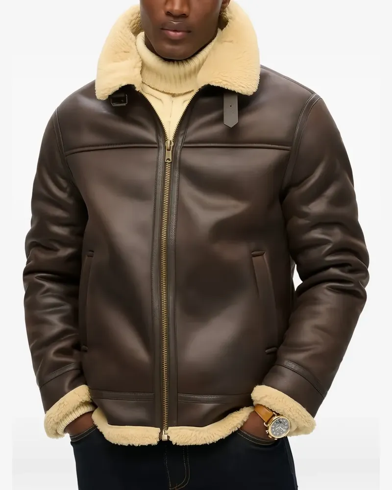 Superdry. faux-shearling jacket - Braun Braun