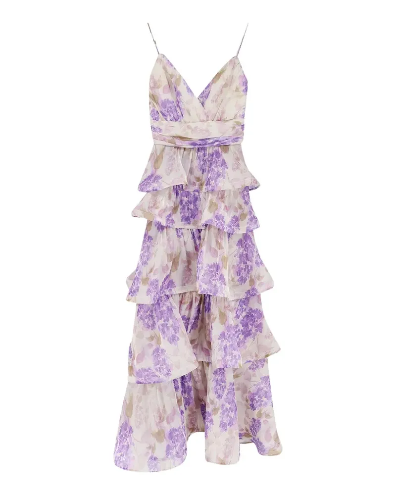 ACTUALEE ruffled floral-print maxi dress - Violett Violett