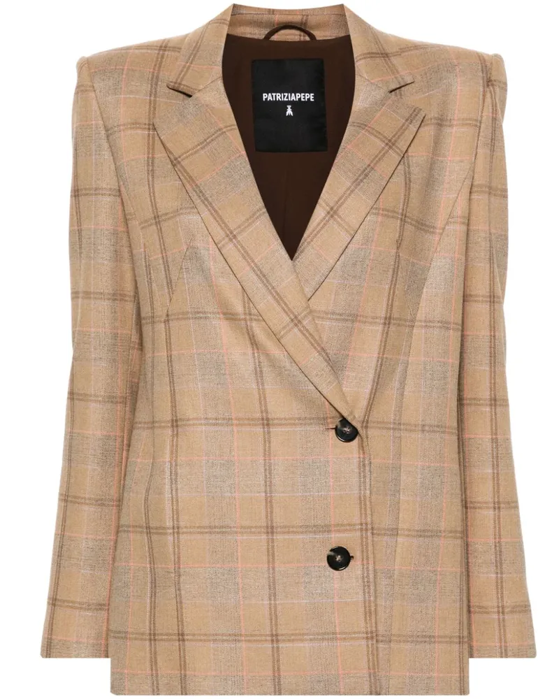 Patrizia Pepe Canvas-Blazer mit Stickerei - Braun Braun