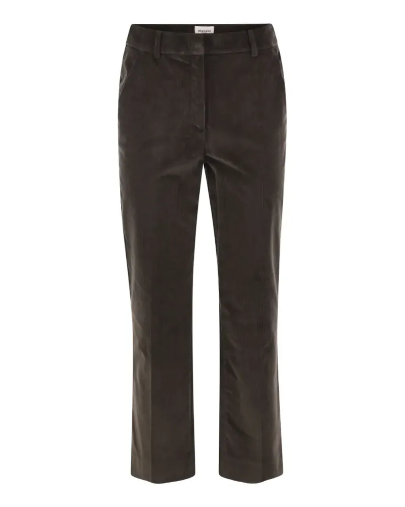 Max Mara Cropped-Hose in Samtoptik - Braun Braun