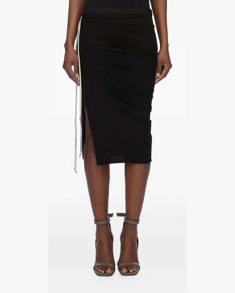 Rick Owens Edfu Midirock mit Kordelzug - Schwarz Schwarz