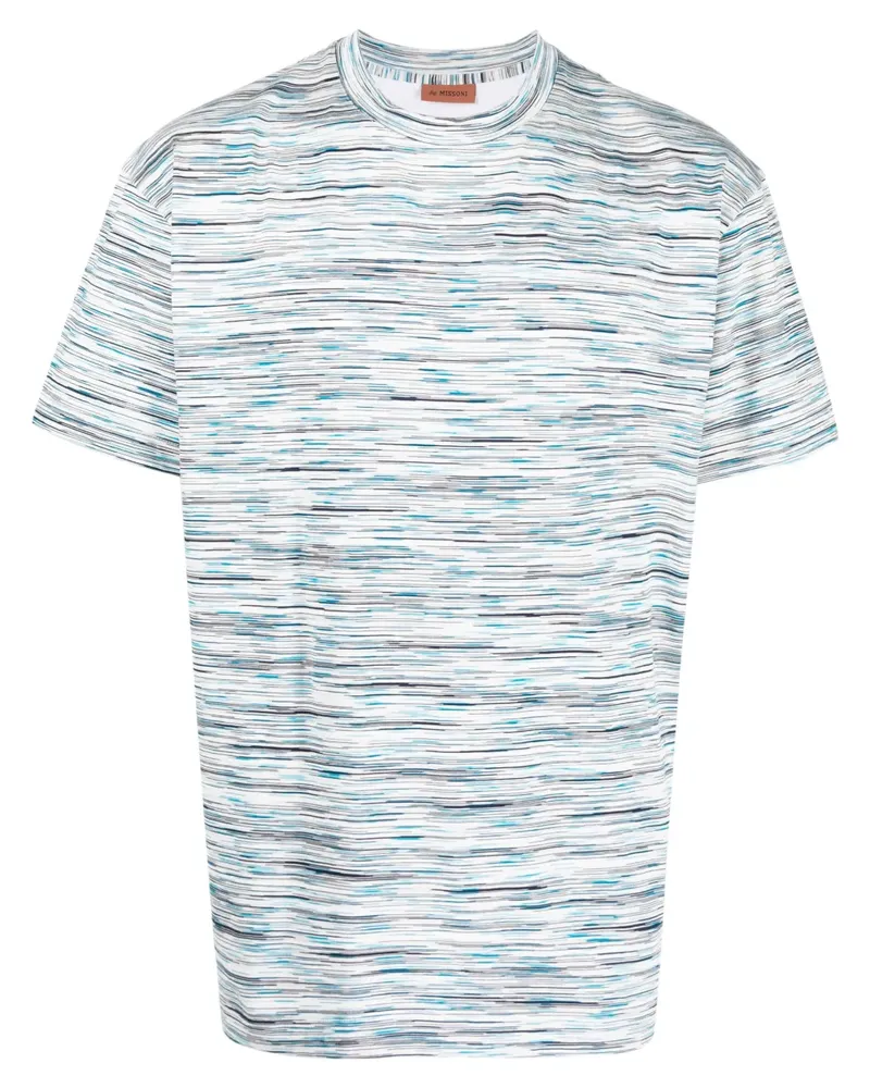 Missoni Gestreiftes T-Shirt mit rundem Ausschnitt - Weiß Weiß