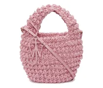 Gewebte Popcorn Korbtasche - Rosa