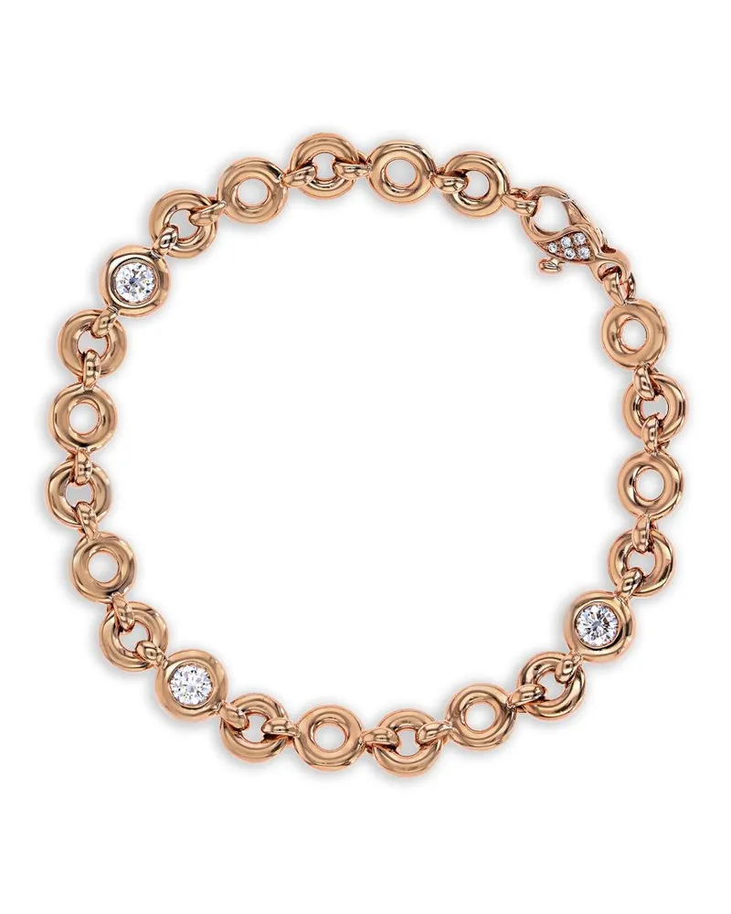 Pragnell 18kt RockChain Rotgoldarmband mit Diamanten - Rosa Rosa
