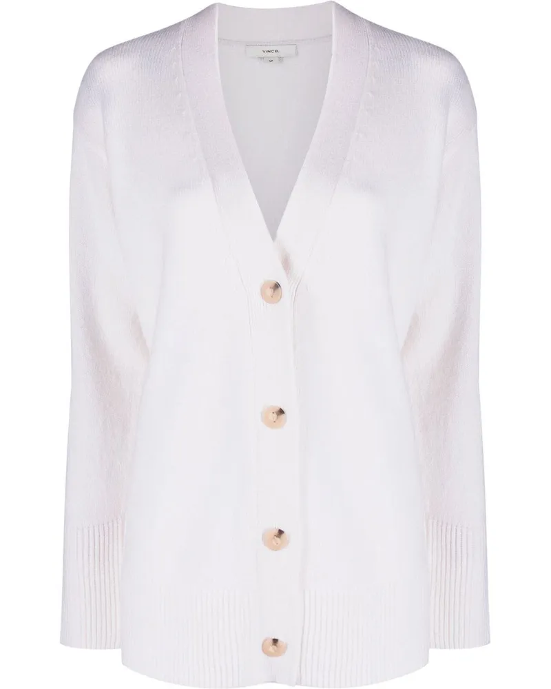 Vince Gerippter Weekend Cardigan - Weiß Weiß