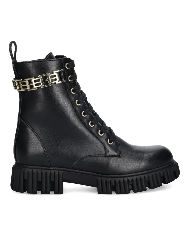 Baldinini lace-up chain combat boots - Schwarz Schwarz