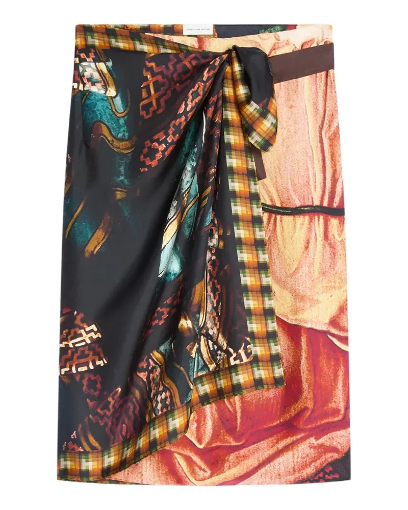 Dries van Noten Wickelrock mit Schal - Schwarz Schwarz