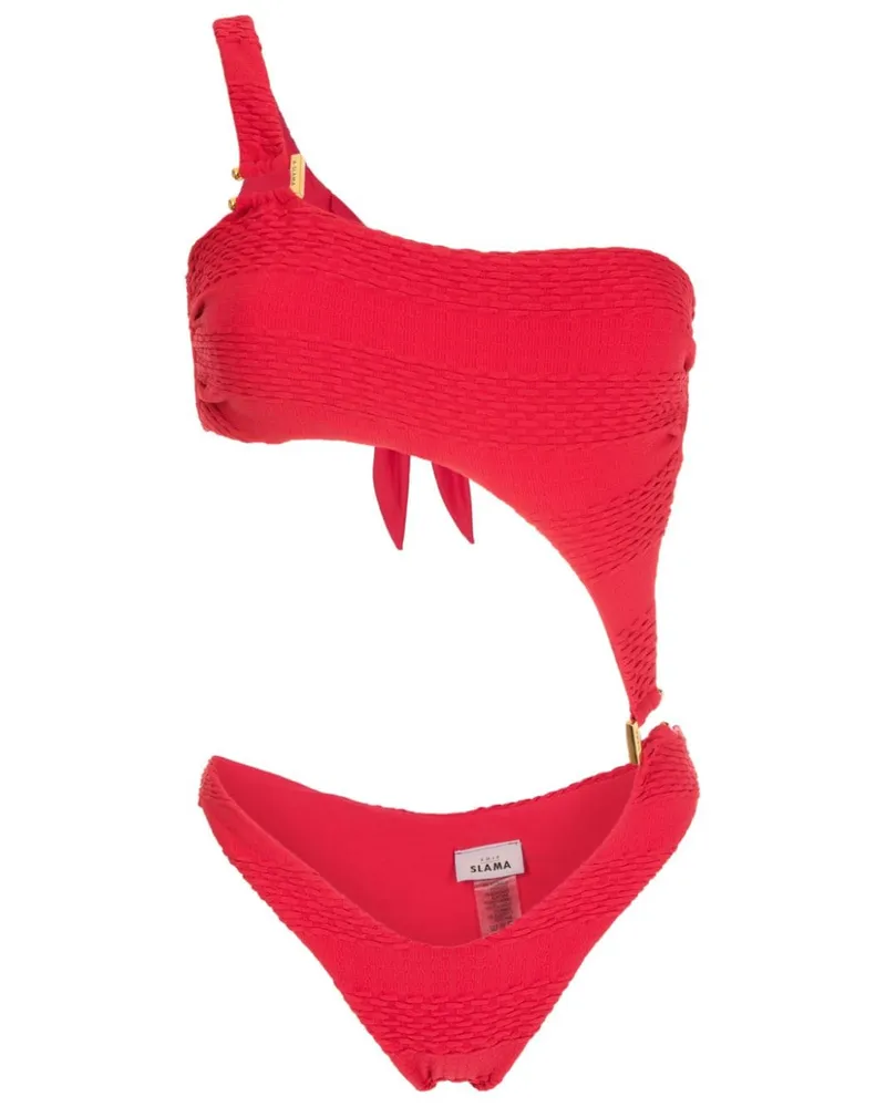 Amir Slama One-Shoulder-Badeanzug - Rot Rot