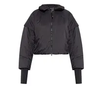 Gefütterte Cropped-Jacke - Schwarz