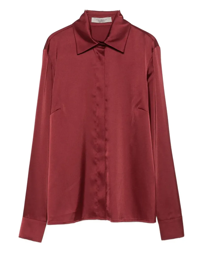 D.EXTERIOR classic-collar satin shirt - Rot Rot