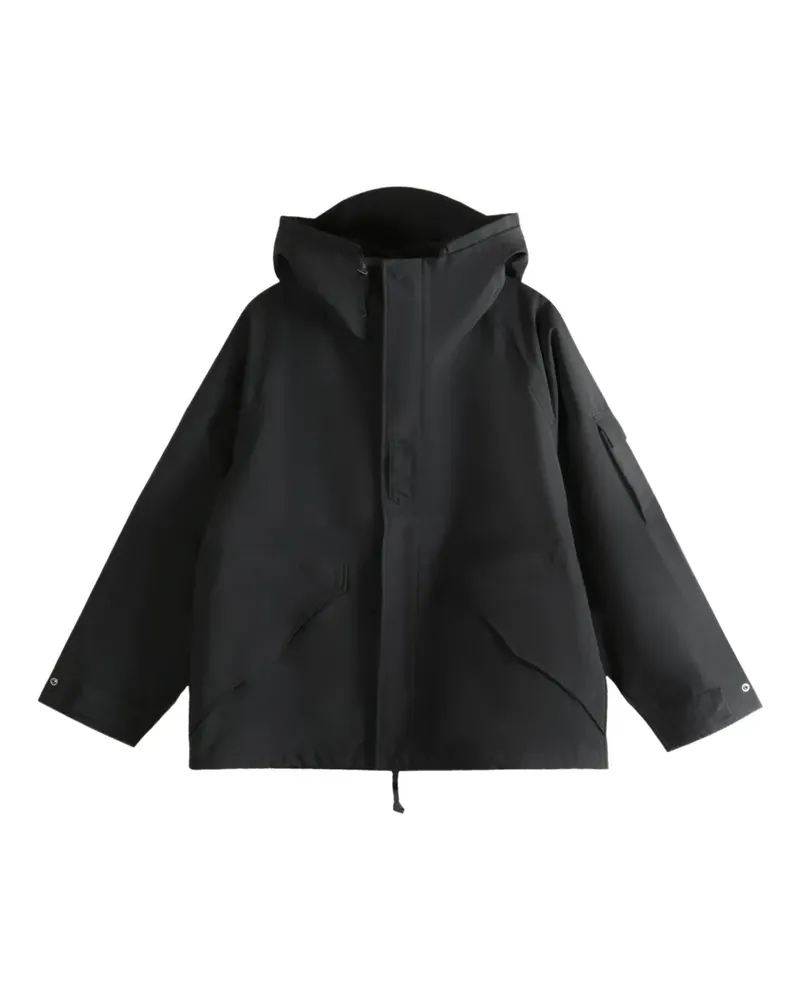 nanamica waterproof hooded jacket - Schwarz Schwarz
