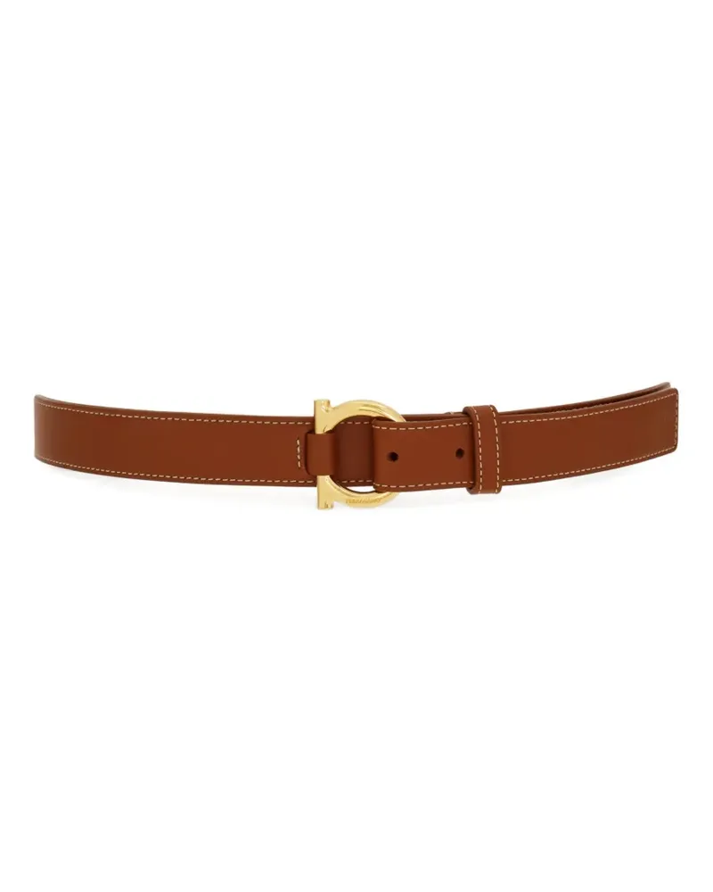 Ferragamo stitched gancini belt - Braun Braun