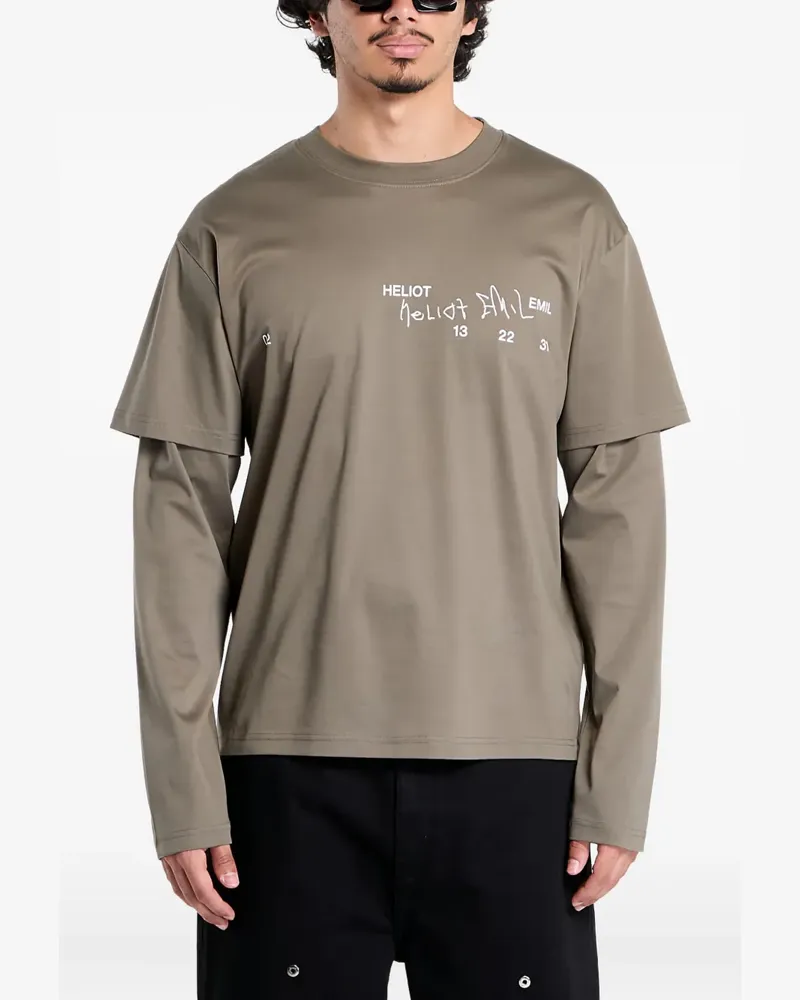 Heliot Emil T-Shirt mit Logo-Print - Braun Braun