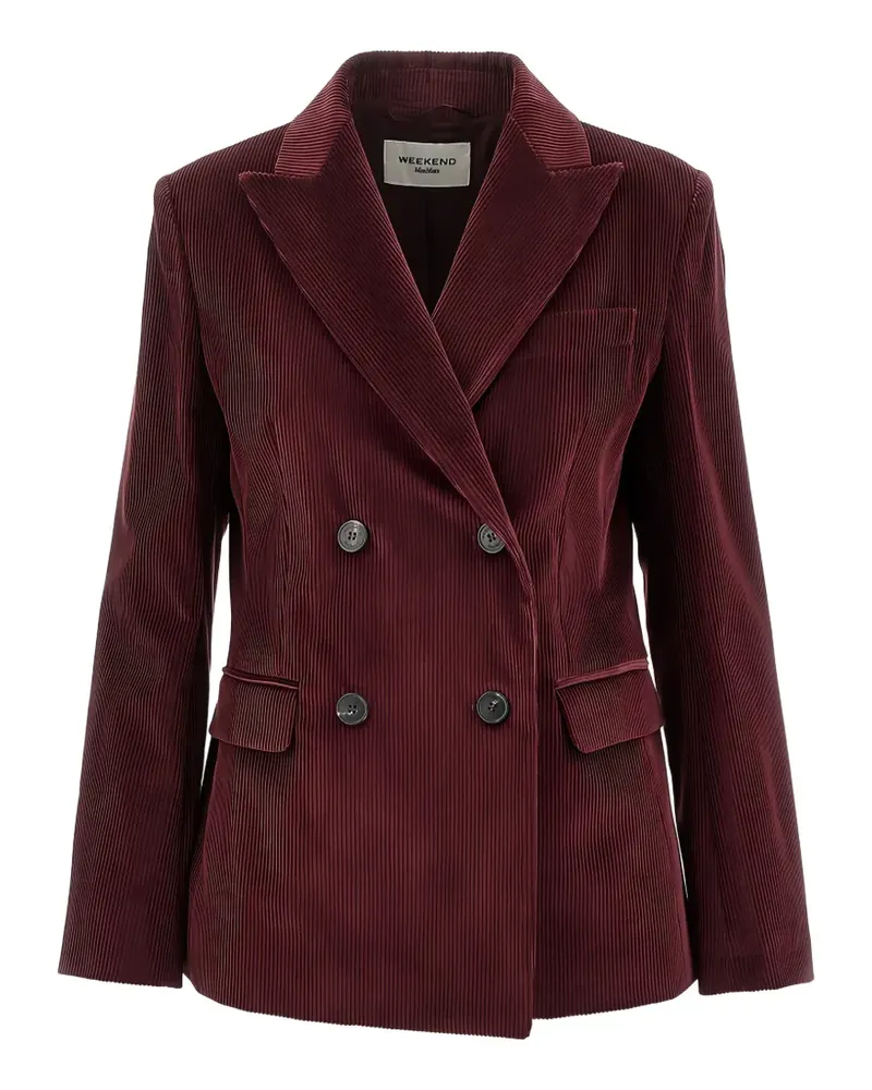 Max Mara cotton corduroy velvet blazer - bordeaux - Rot Rot