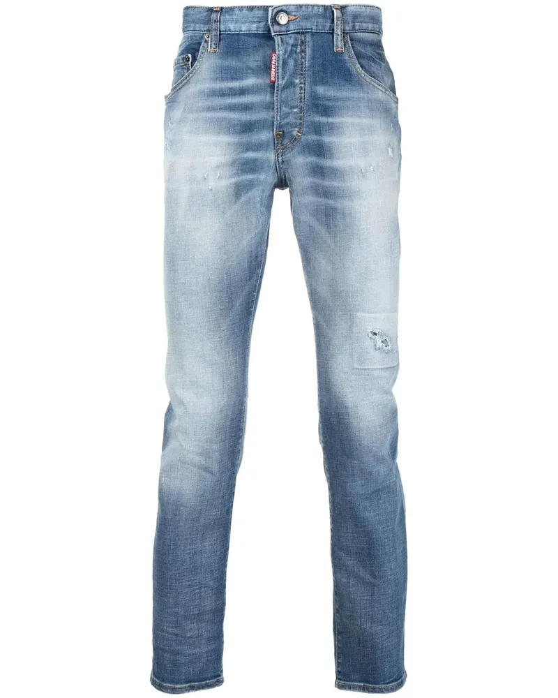 Dsquared2 Straight-Leg-Jeans mit Logo - Blau Blau
