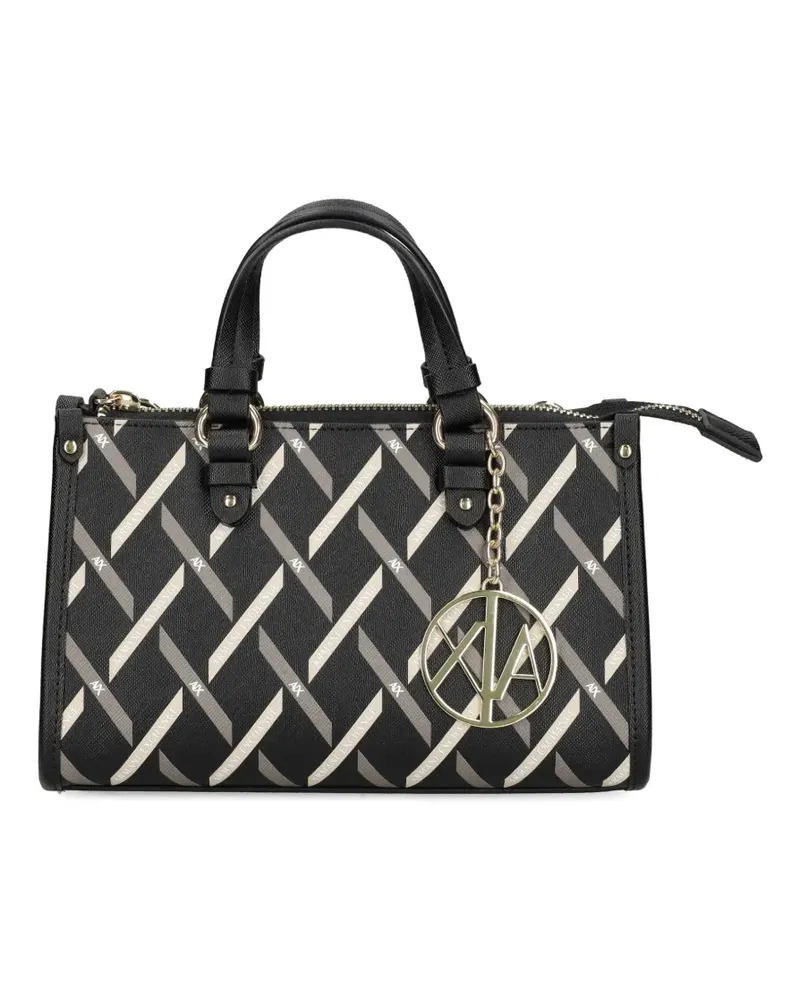 Armani Exchange Tote Bag mit Logo-Anhängermuster - Schwarz Schwarz