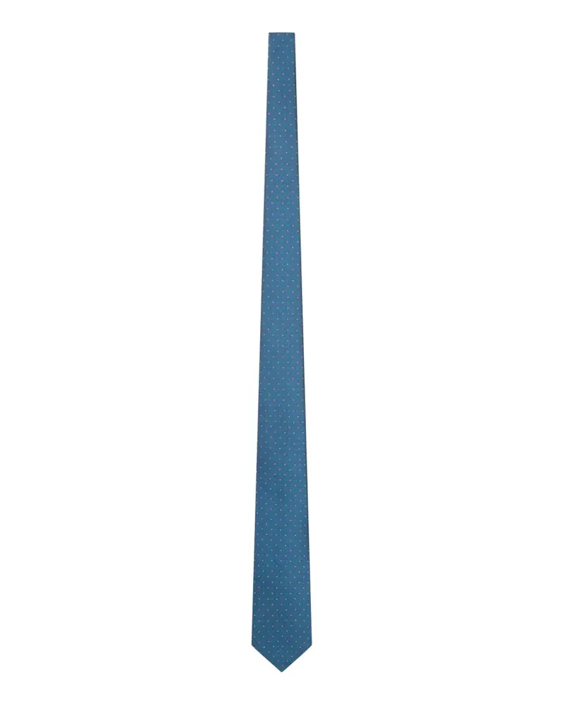 Kiton Geometrisch gemusterte Seidenkrawatte - Blau Blau