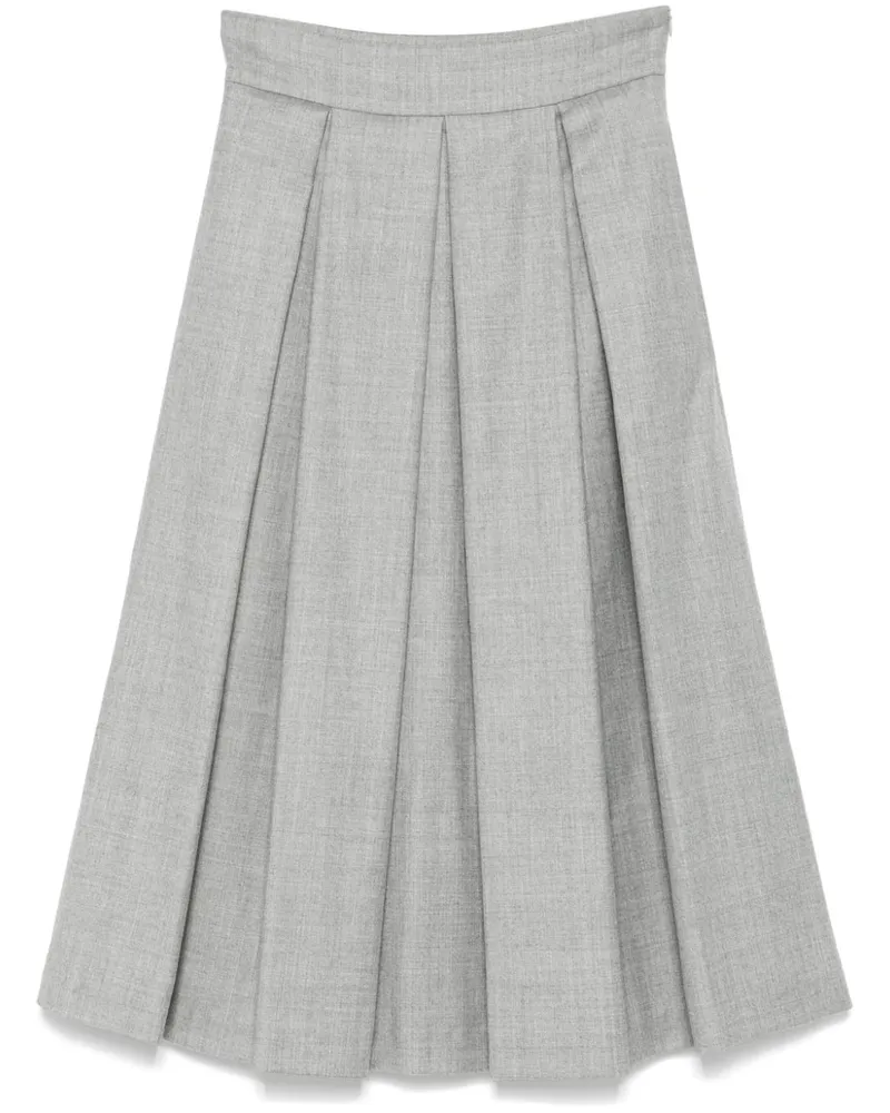 Eleventy Midikleid mit Falten - Grau Grau