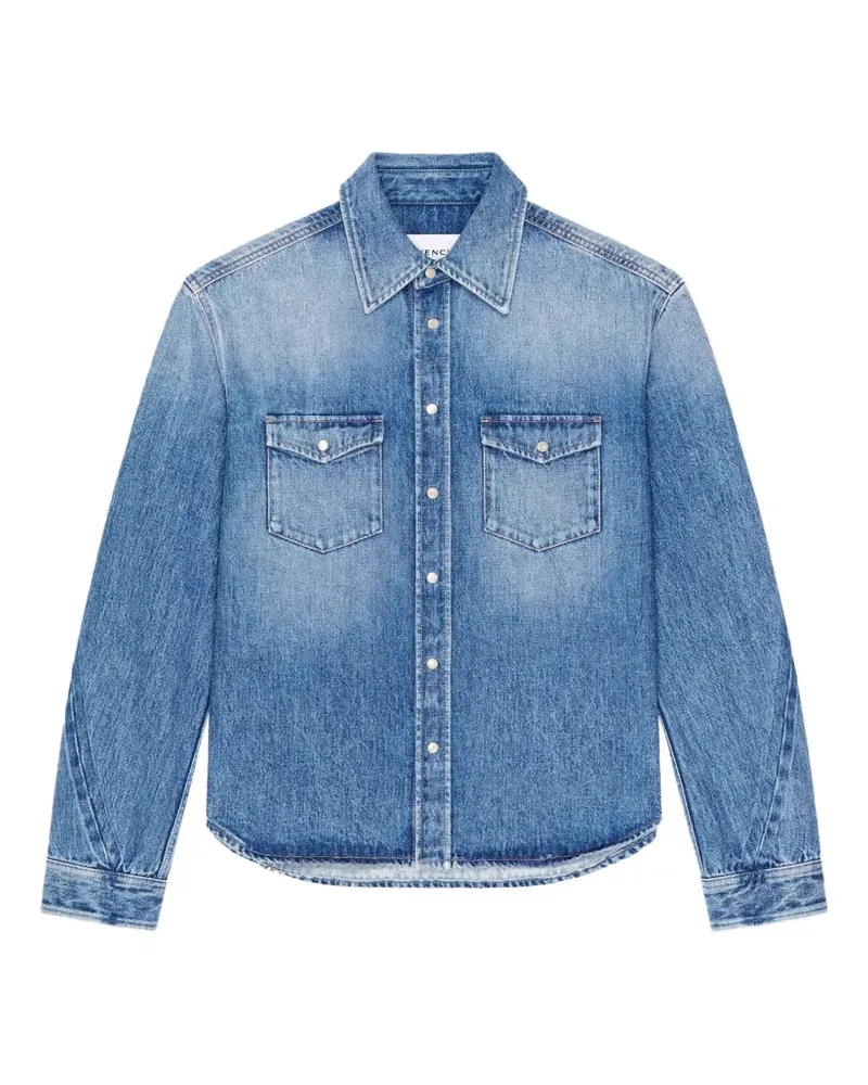 Givenchy Couture Seam Jeanshemd mit Schattenwaschung - Blau Blau
