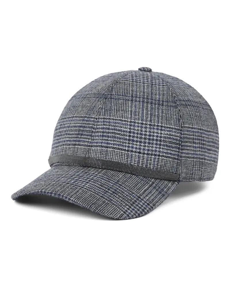 Brunello Cucinelli Baseballkappe mit Prince of Wales-Karo - Grau Grau