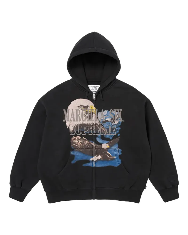 Supreme Being x MM6 Maison Margiela eagle-print zipped hoodie - Schwarz Schwarz