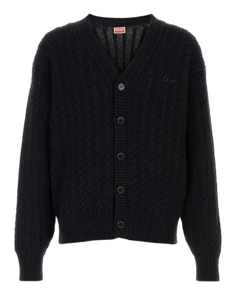 Kenzo Cardigan mit Zopfmuster - Schwarz Schwarz