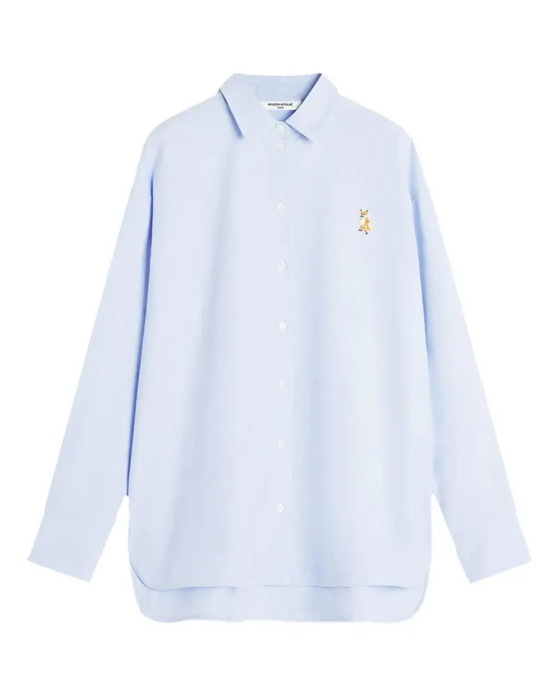 Kitsuné Hemd mit Lady Fox-Stickerei - Blau Blau