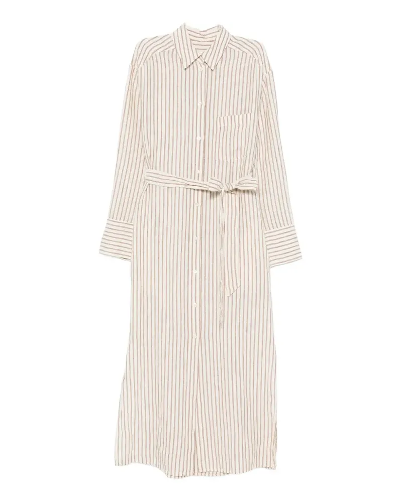 Marc O'Polo striped belted midi dress - Braun Braun