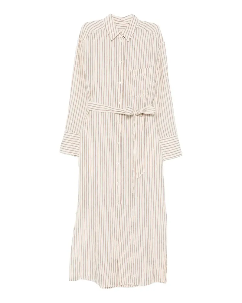 Marc O'Polo striped belted midi dress - Braun Braun