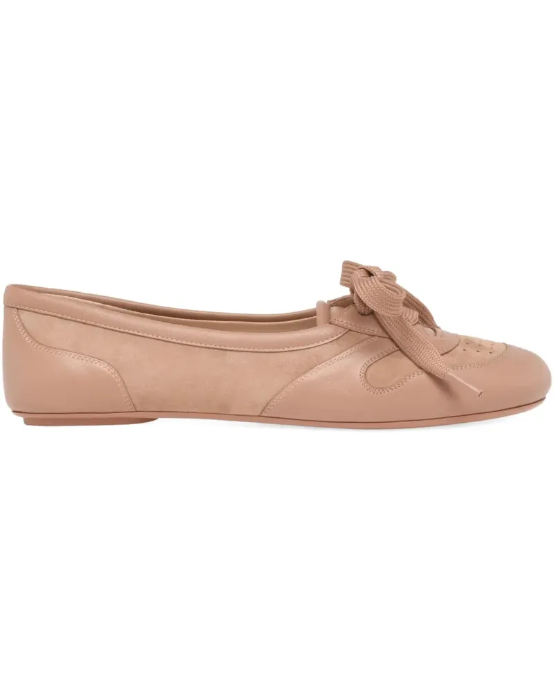 Gianvito Rossi Vault Ballerinas mit Schleife - Nude Nude