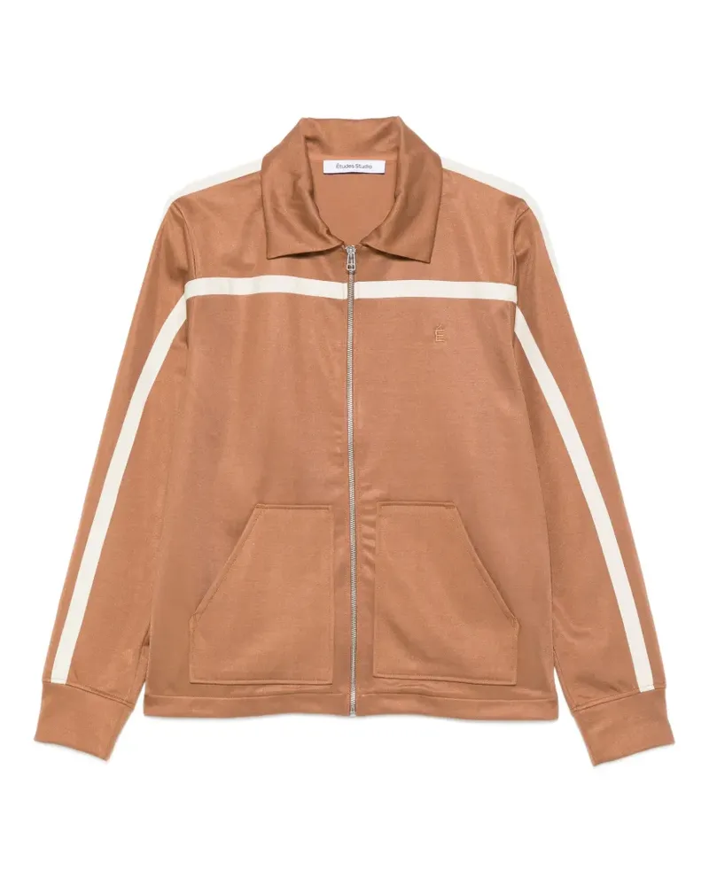 Études Studio Gestreiftes Sweatshirt mit Reißverschluss - Braun Braun